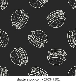 Doodle Hamburger Seamless Pattern Background