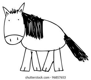 34,668 Cartoon horse black and white Images, Stock Photos & Vectors ...