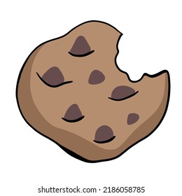 Doodle Icon Round Brown Chocolate Chip Cookie