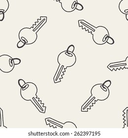 Doodle Key Seamless Pattern Background