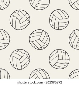 Doodle Volleyball Seamless Pattern Background Stock Illustration ...