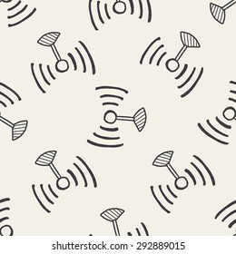 Doodle Wifi Seamless Pattern Background