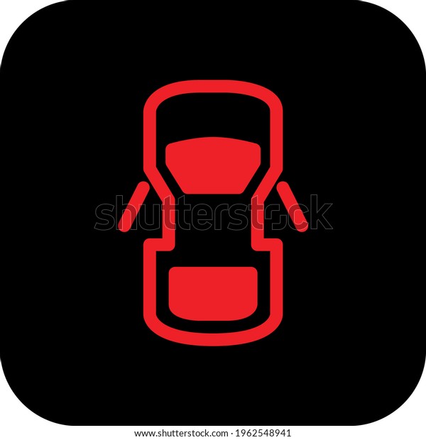 Door Ajar Car Warning Light Symbol Stock Illustration