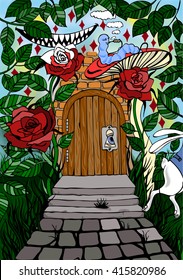 The Door Conducting In The Wonderland. An Illustration To The Fairy Tale 