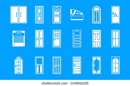 Door Icons Set In Simple Style Royalty Free Vector Image