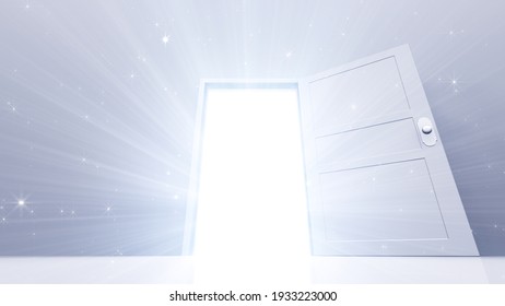 輝かしい未来への扉が開かれ 天国と成功への道が開かれる 3dイラスト のイラスト素材