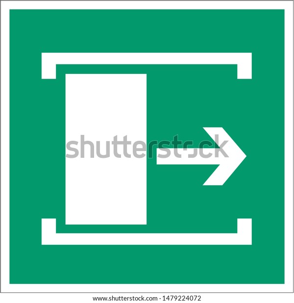Door Opening Direction Plate Illustration Fire Stock Illustration