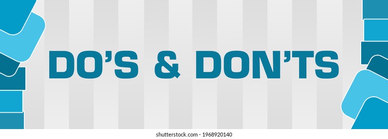 Dos and donts text written over blue background.