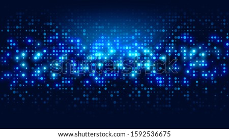 Dot blue pattern screen led light gradient texture background. Abstract  technology big data digital background. 3d rendering.
