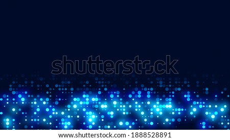 Dot blue pattern screen led light gradient texture background. Abstract  technology big data digital background. 3d rendering.