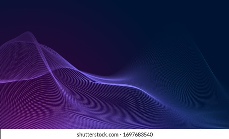 Dot blue purple wave line light gradient dark background  Abstract  technology big data digital background  3d rendering 