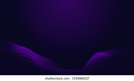 Dot blue purple wave line light gradient dark background  Abstract  technology big data digital background  3d rendering 