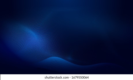 Dot Blue Wave Light Screen Gradient Texture Background. Abstract Ai Technology Big Data Digital Background. 3d Rendering.