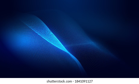 Beautiful Abstract Wave Technology Background Blue Stock Illustration ...