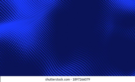 Dot Blue Wave Light Screen Gradient Texture Background. Abstract  Technology Big Data Digital Background. 3d Rendering.