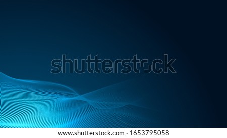 Dot blue wave light screen gradient texture background. Abstract  technology big data digital background. 3d rendering.