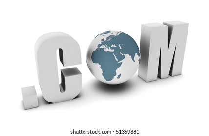 Dot Com of a Global Website on the Internet