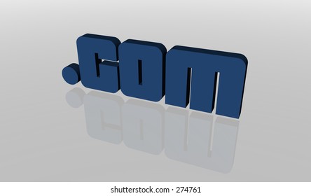 Dot com symbol in 3D