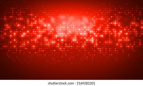 Dot Red Pattern Screen Led Light Gradient Texture Background. Abstract Technology Big Data Digital Background. 3d Rendering.