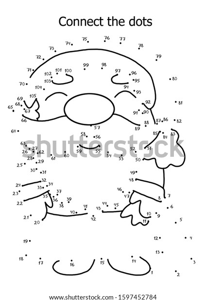 Dot Dot Simple Winter Game Kids Stock Illustration