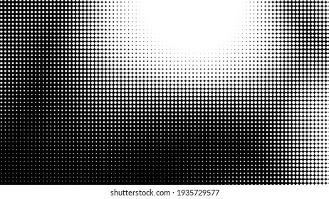 Dot White Black Pattern Gradient Texture Background. Abstract Pop Art Halftone And Retro Style.