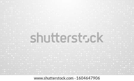 Dot white gray pattern gradient texture background. Abstract  technology big data digital background. 3d rendering.