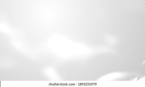 Dot White Gray Wave Light Technology Texture Background. Abstract Big Data Digital Concept. 3d Rendering.