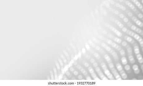 Dot White Gray Wave Light Technology Texture Background. Abstract Big Data Digital Concept. 3d Rendering.