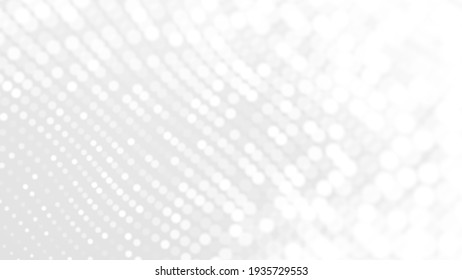 Dot White Gray Wave Light Technology Texture Background. Abstract Big Data Digital Concept. 3d Rendering.