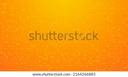 Dot yellow orange color pattern screen led light gradient texture background. Abstract technology big data digital background. 3d rendering.