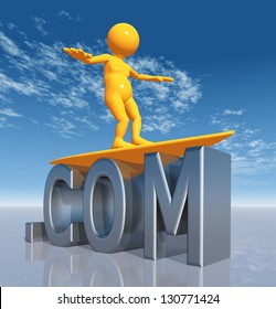 Dotcom Top Level Domain Computer generated 3D illustration