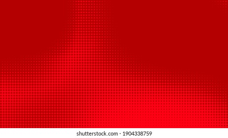 Dots Halftone Red Color Pattern Gradient Texture With Technology Digital Background. Dots Pop Art Comics With Summer Background. 