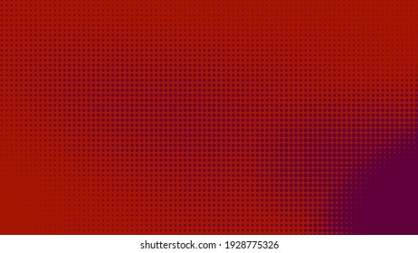 Dots Halftone Red Purple Color Pattern Gradient Texture With Technology Digital Background. Dots Pop Art Comics Style. 