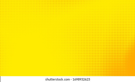 Dots Halftone Yellow Orange Color Pattern Gradient Texture With Technology Digital Background. Dots Pop Art Comics With Summer Background. 