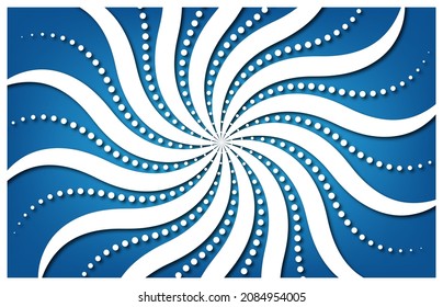 Dotted 3d creative geometric shape on blue background. image for wall paper, stretch ceiling  and decoration