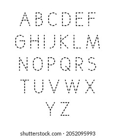 Dotted Line Font. Modern Geometric Stylized Letters.