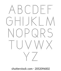 Dotted Line Font. Modern Geometric Stylized Letters.