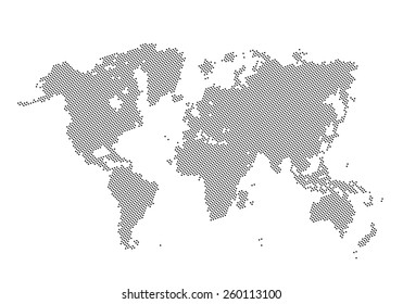 Dotted World Map Clean Wite Background Stock Illustration 260113100