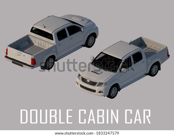 Double cabin car\
ilustration with 3d\
render