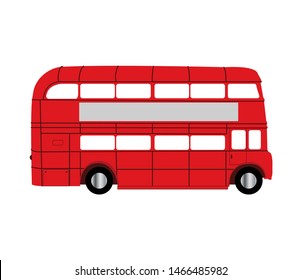 London Symbol Red Bus Isolated Very Stock Illustration 85913875