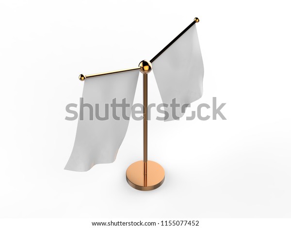 Download Double Desk Table Flag Mockup Isolated Stock Illustration 1155077452