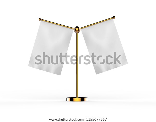 Download Double Desk Table Flag Mockup Isolated Stock Illustration 1155077557
