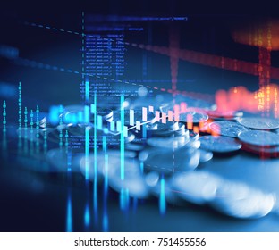 double exposure image of coin stacks on technology financial graph background.
 - Powered by Shutterstock