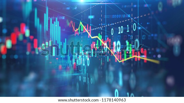 Double Exposure Image Stock Market Investment Stock Illustration 1178140963