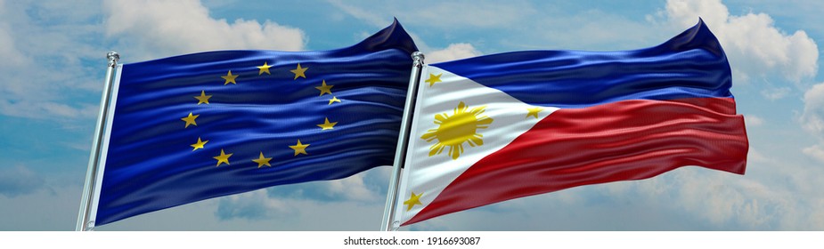 Double Flag European Union Philippines Flag Stock Illustration ...