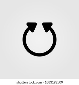 Double Headed Curved Arrow Icon In Line Style.