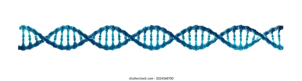 Double helix DNA molecule isolated on white background, 3d illustration. Molecular genetics and gene editing.