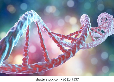 Double helix of DNA. Science background. 3D illustration