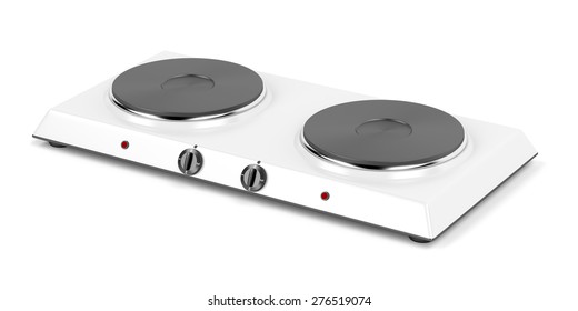 Double Hot Plate On White Background