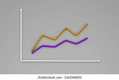 Double Line Chart Suitable For Comparing Two Categories. 3d Curve Plot In X Y Axis.